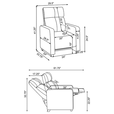 Toohey Push-Back Home Theater Recliners & Seating Sets - Black Leatherette with Gel Memory Foam & Cupholder Consoles – view 20