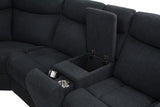 Hagen 3-Piece Power Reclining Sectional with LED Base Lighting & USB - Curved Steel Grey Fabric – view 9