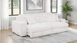 Jacana Dual Power Chaise Sofa - Channel-Tufted Ivory Corduroy with USB-A & USB-C Charging – view 3