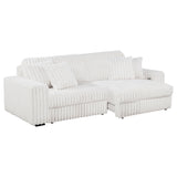 Jacana Dual Power Chaise Sofa - Channel-Tufted Ivory Corduroy with USB-A & USB-C Charging – view 5