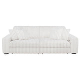 Jacana Dual Power Chaise Sofa - Channel-Tufted Ivory Corduroy with USB-A & USB-C Charging – view 7