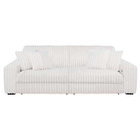 Jacana Dual Power Chaise Sofa - Channel-Tufted Ivory Corduroy with USB-A & USB-C Charging – view 7