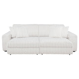 Jacana Dual Power Chaise Sofa - Channel-Tufted Ivory Corduroy with USB-A & USB-C Charging – view 8