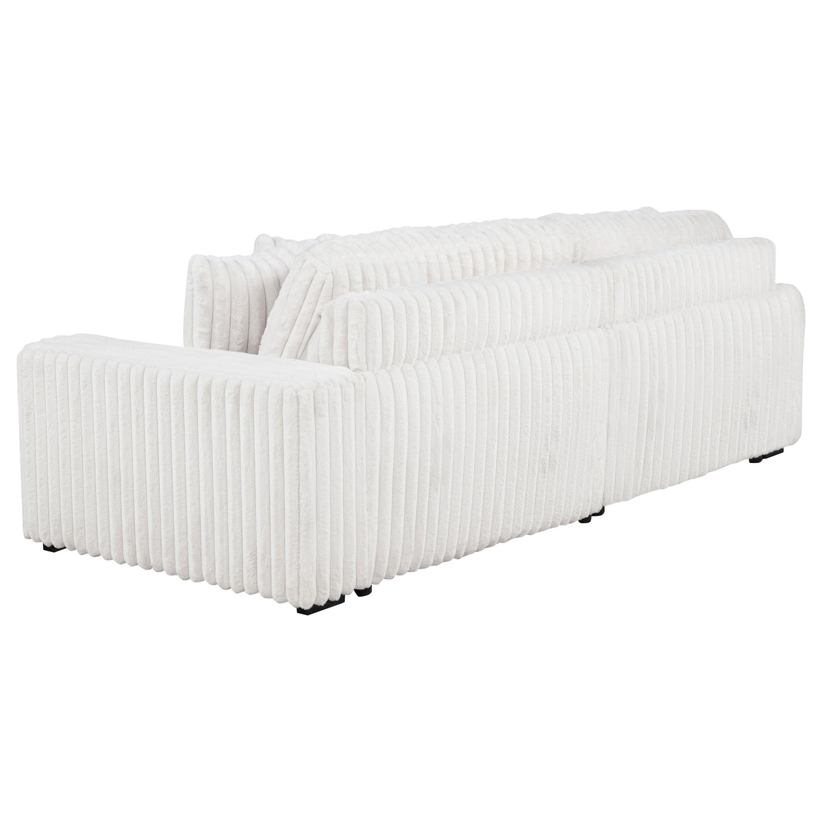 Jacana Dual Power Chaise Sofa - Channel-Tufted Ivory Corduroy with USB-A & USB-C Charging – view 9