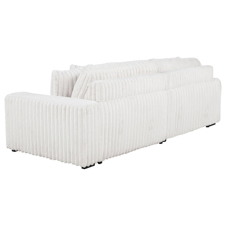 Jacana Dual Power Chaise Sofa - Channel-Tufted Ivory Corduroy with USB-A & USB-C Charging – view 9