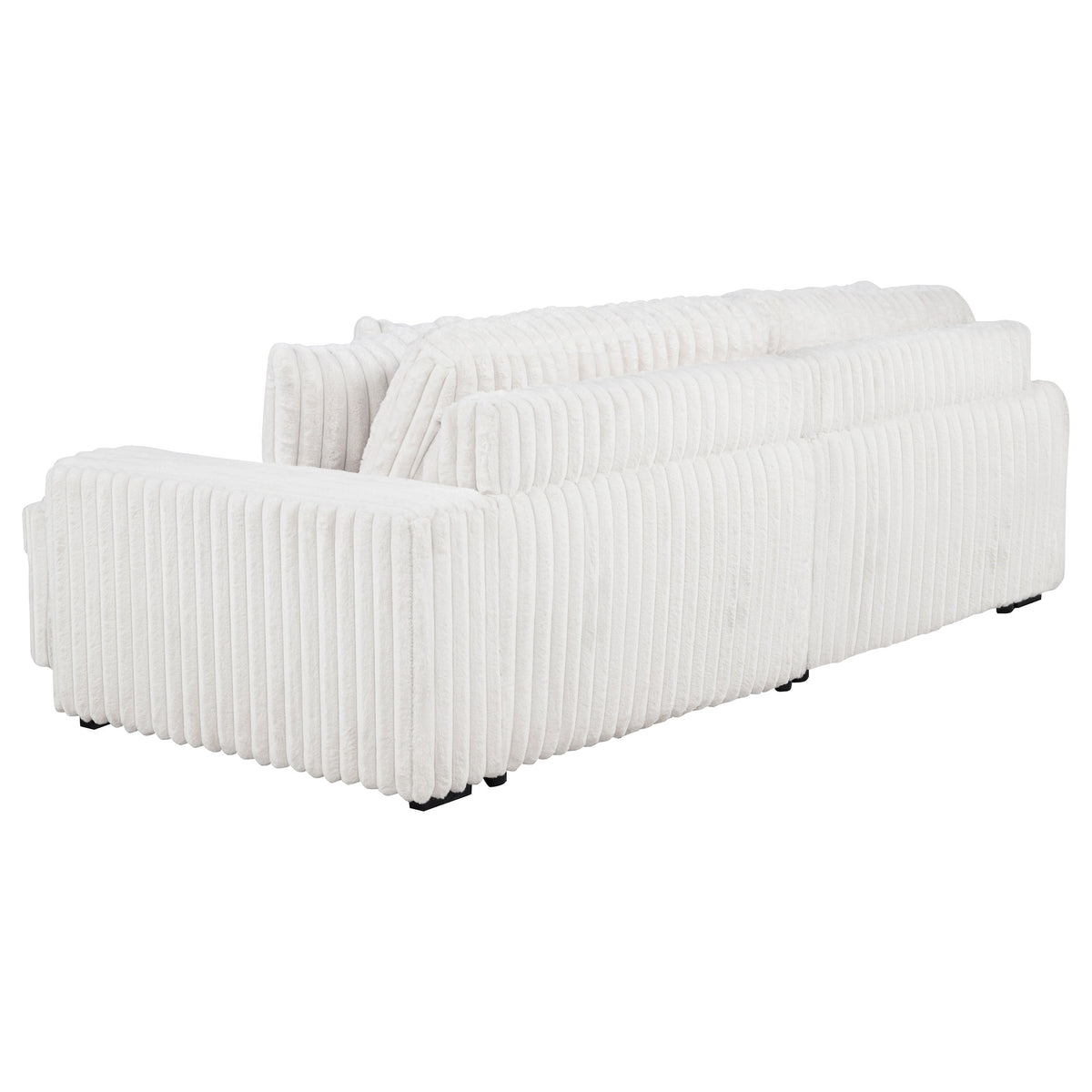 Jacana Dual Power Chaise Sofa - Channel-Tufted Ivory Corduroy with USB-A & USB-C Charging – view 10