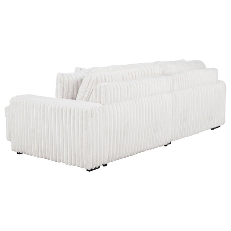 Jacana Dual Power Chaise Sofa - Channel-Tufted Ivory Corduroy with USB-A & USB-C Charging – view 10