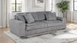 Jacana Dual Power Chaise Sofa - Channel-Tufted Grey Corduroy with USB-A & USB-C Charging – view 1