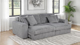 Jacana Dual Power Chaise Sofa - Channel-Tufted Grey Corduroy with USB-A & USB-C Charging – view 3