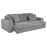 Jacana Dual Power Chaise Sofa - Channel-Tufted Grey Corduroy with USB-A & USB-C Charging – view 4
