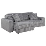 Jacana Dual Power Chaise Sofa - Channel-Tufted Grey Corduroy with USB-A & USB-C Charging – view 6