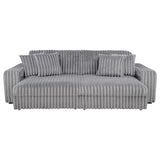 Jacana Dual Power Chaise Sofa - Channel-Tufted Grey Corduroy with USB-A & USB-C Charging – view 8