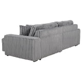 Jacana Dual Power Chaise Sofa - Channel-Tufted Grey Corduroy with USB-A & USB-C Charging – view 10