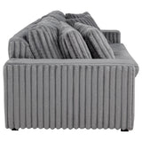 Jacana Dual Power Chaise Sofa - Channel-Tufted Grey Corduroy with USB-A & USB-C Charging – view 11