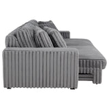 Jacana Dual Power Chaise Sofa - Channel-Tufted Grey Corduroy with USB-A & USB-C Charging – view 12