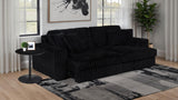 Jacana Dual Power Chaise Sofa - Black Channel-Tufted Corduroy with USB-A & USB-C Charging – view 3