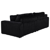 Jacana Dual Power Chaise Sofa - Black Channel-Tufted Corduroy with USB-A & USB-C Charging – view 9