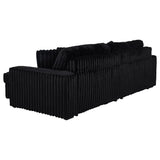 Jacana Dual Power Chaise Sofa - Black Channel-Tufted Corduroy with USB-A & USB-C Charging – view 10
