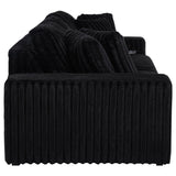 Jacana Dual Power Chaise Sofa - Black Channel-Tufted Corduroy with USB-A & USB-C Charging – view 11