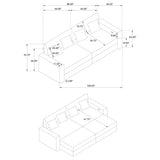 Jacana Dual Power Chaise Sofa - Black Channel-Tufted Corduroy with USB-A & USB-C Charging – view 15