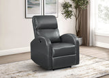 Grant Power Recliner Chair - Compact Track Arm Design in Grey Leatherette – view 1