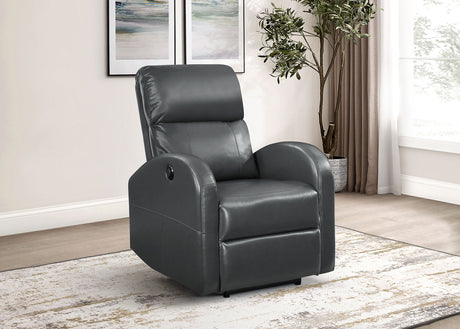 Grant Power Recliner Chair - Compact Track Arm Design in Grey Leatherette – view 1