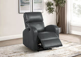 Grant Power Recliner Chair - Compact Track Arm Design in Grey Leatherette – view 3