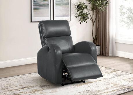 Grant Power Recliner Chair - Compact Track Arm Design in Grey Leatherette – view 3