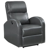 Grant Power Recliner Chair - Compact Track Arm Design in Grey Leatherette – view 4
