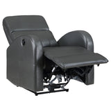 Grant Power Recliner Chair - Compact Track Arm Design in Grey Leatherette – view 5