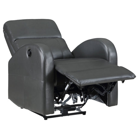 Grant Power Recliner Chair - Compact Track Arm Design in Grey Leatherette – view 5