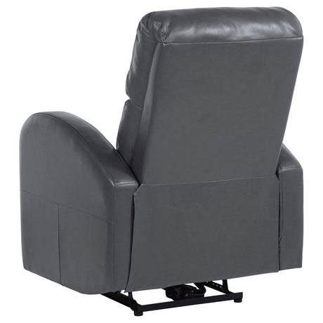 Grant Power Recliner Chair - Compact Track Arm Design in Grey Leatherette – view 7