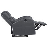 Grant Power Recliner Chair - Compact Track Arm Design in Grey Leatherette – view 8