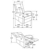 Grant Power Recliner Chair - Compact Track Arm Design in Grey Leatherette – view 11