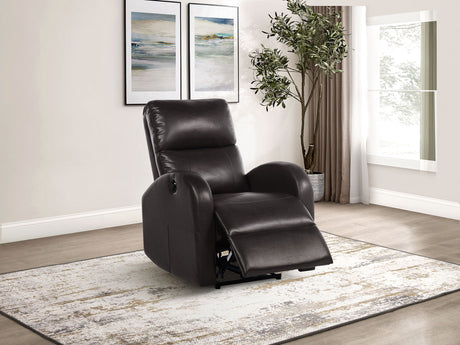 Grant Power Recliner Chair - Compact Track Arm Design in Brown Faux Leather – view 3