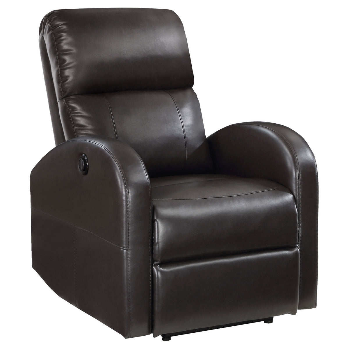 Grant Power Recliner Chair - Compact Track Arm Design in Brown Faux Leather – view 4