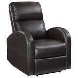 Grant Power Recliner Chair - Compact Track Arm Design in Brown Faux Leather – view 4