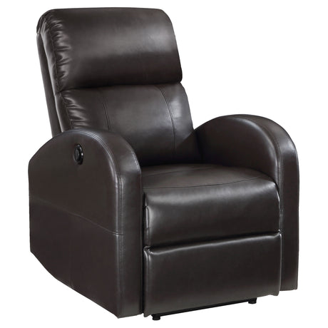 Grant Power Recliner Chair - Compact Track Arm Design in Brown Faux Leather – view 4