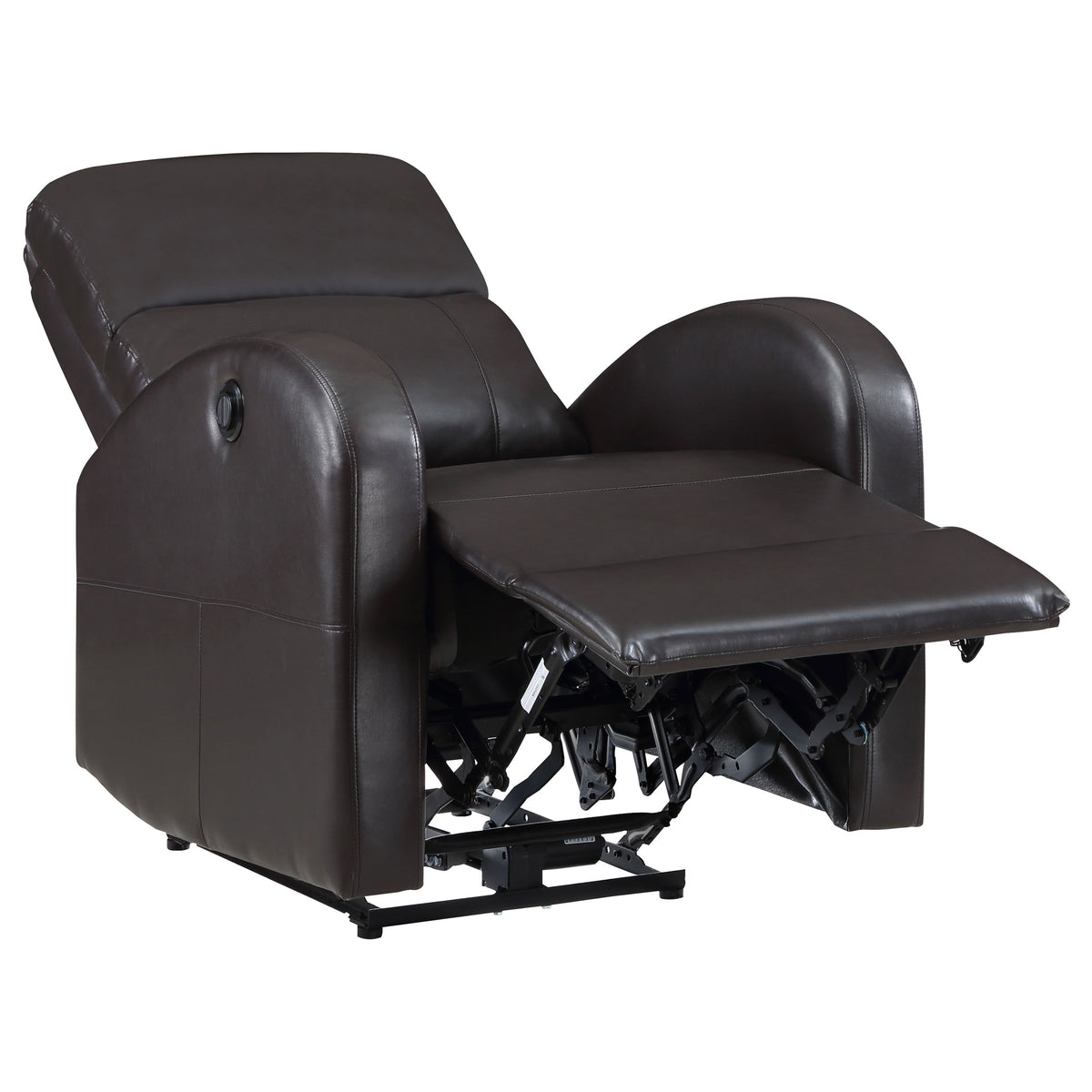 Grant Power Recliner Chair - Compact Track Arm Design in Brown Faux Leather – view 5