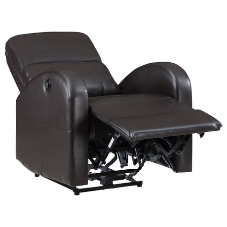 Grant Power Recliner Chair - Compact Track Arm Design in Brown Faux Leather – view 5