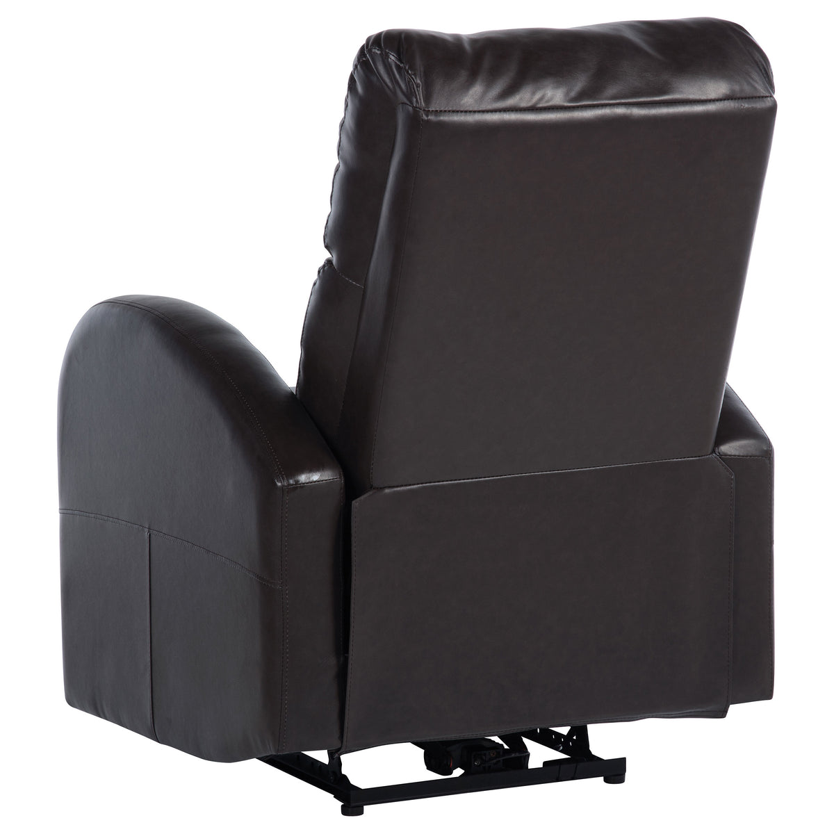 Grant Power Recliner Chair - Compact Track Arm Design in Brown Faux Leather – view 7