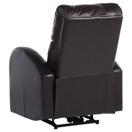 Grant Power Recliner Chair - Compact Track Arm Design in Brown Faux Leather – view 7