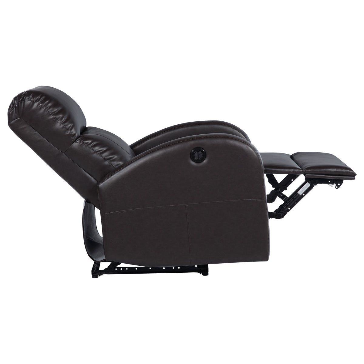 Grant Power Recliner Chair - Compact Track Arm Design in Brown Faux Leather – view 8
