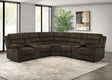 Atkinson 3-Piece Reclining Sectional Sofa - Channel-Tufted Chocolate Corduroy with Storage Consoles – view 1