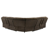Atkinson 3-Piece Reclining Sectional Sofa - Channel-Tufted Chocolate Corduroy with Storage Consoles – view 7