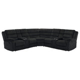 Atkinson 3-Piece Reclining Sectional Sofa - Black Wide-Wale Corduroy with Storage Consoles & Cup Holders – view 5