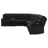Atkinson 3-Piece Reclining Sectional Sofa - Black Wide-Wale Corduroy with Storage Consoles & Cup Holders – view 6