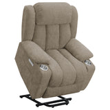 Houston Power Lift Recliner - Camel Chenille with Pillowtop Arms, USB Port & Cupholders – view 6