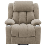 Houston Power Lift Recliner - Camel Chenille with Pillowtop Arms, USB Port & Cupholders – view 7