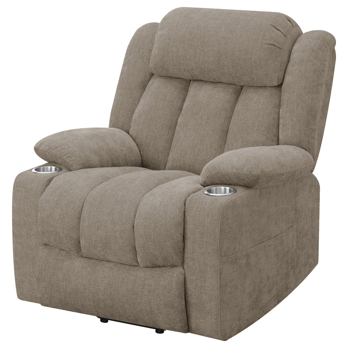 Houston Power Lift Recliner - Camel Chenille with Pillowtop Arms, USB Port & Cupholders – view 8